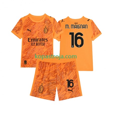 Billiga Fotbollströjor AC Milan Mike Maignan 16 Målvakt Barn Tredje tröja 2025/26 Kortärmad